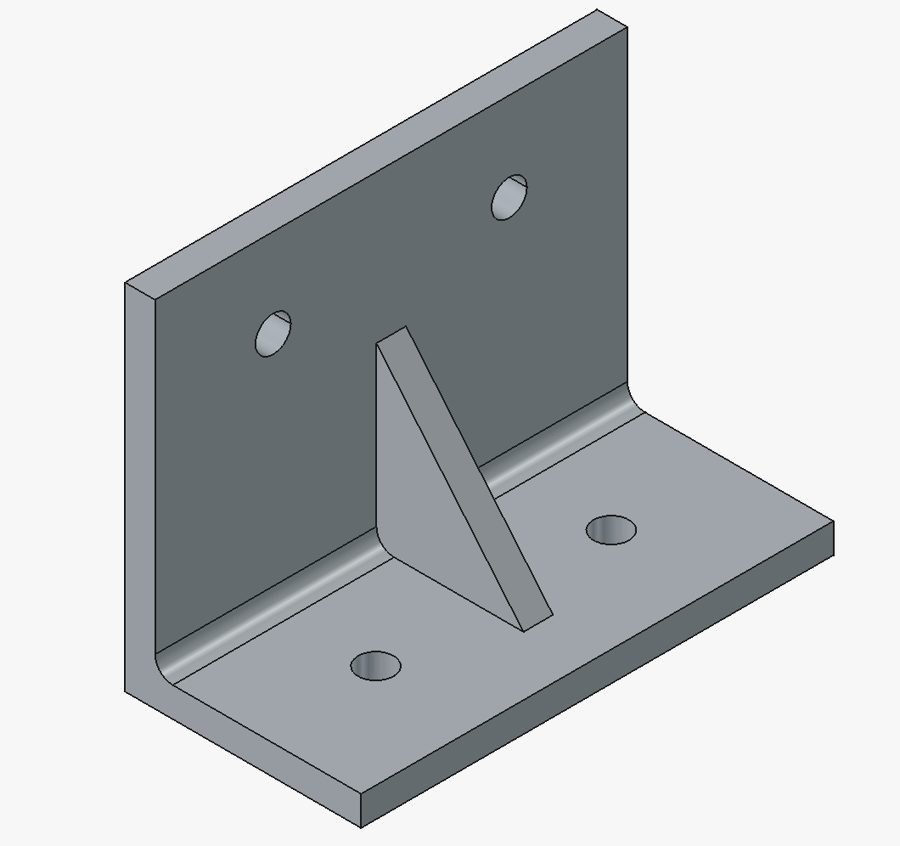 Modelo 3D del soporte angular