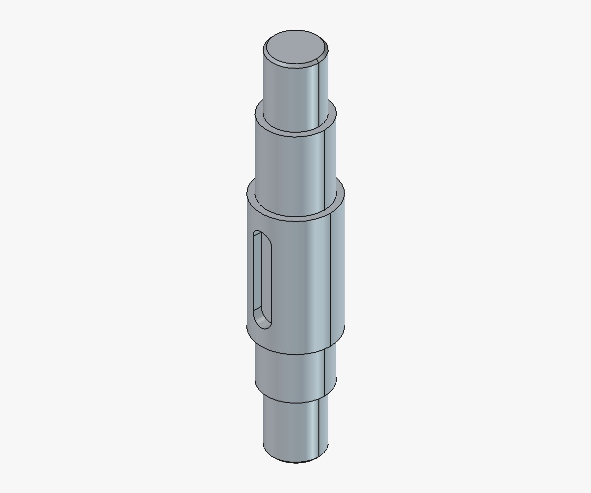 Modelo 3D del eje escalonado